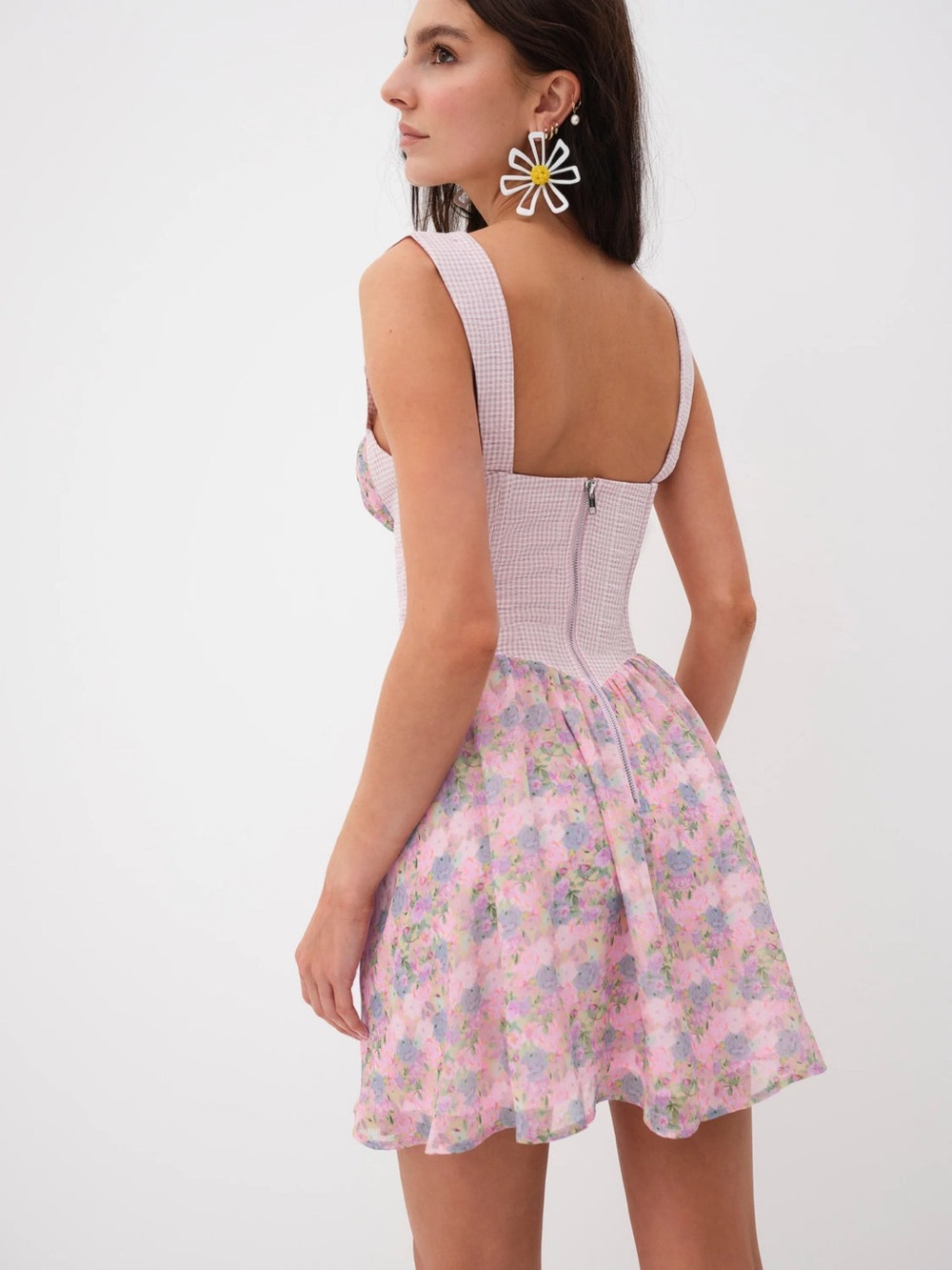 For Love & Lemons Brenna Mini Floral Dress Size Medium NWT - Picture 4 of 5